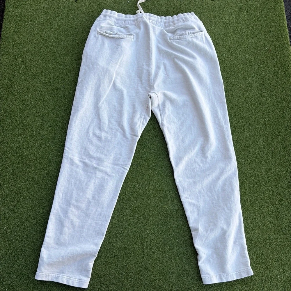 Buck Mason Sweatpants Mens XL Cream Tapered Joggers Casual Cotton Minimalist